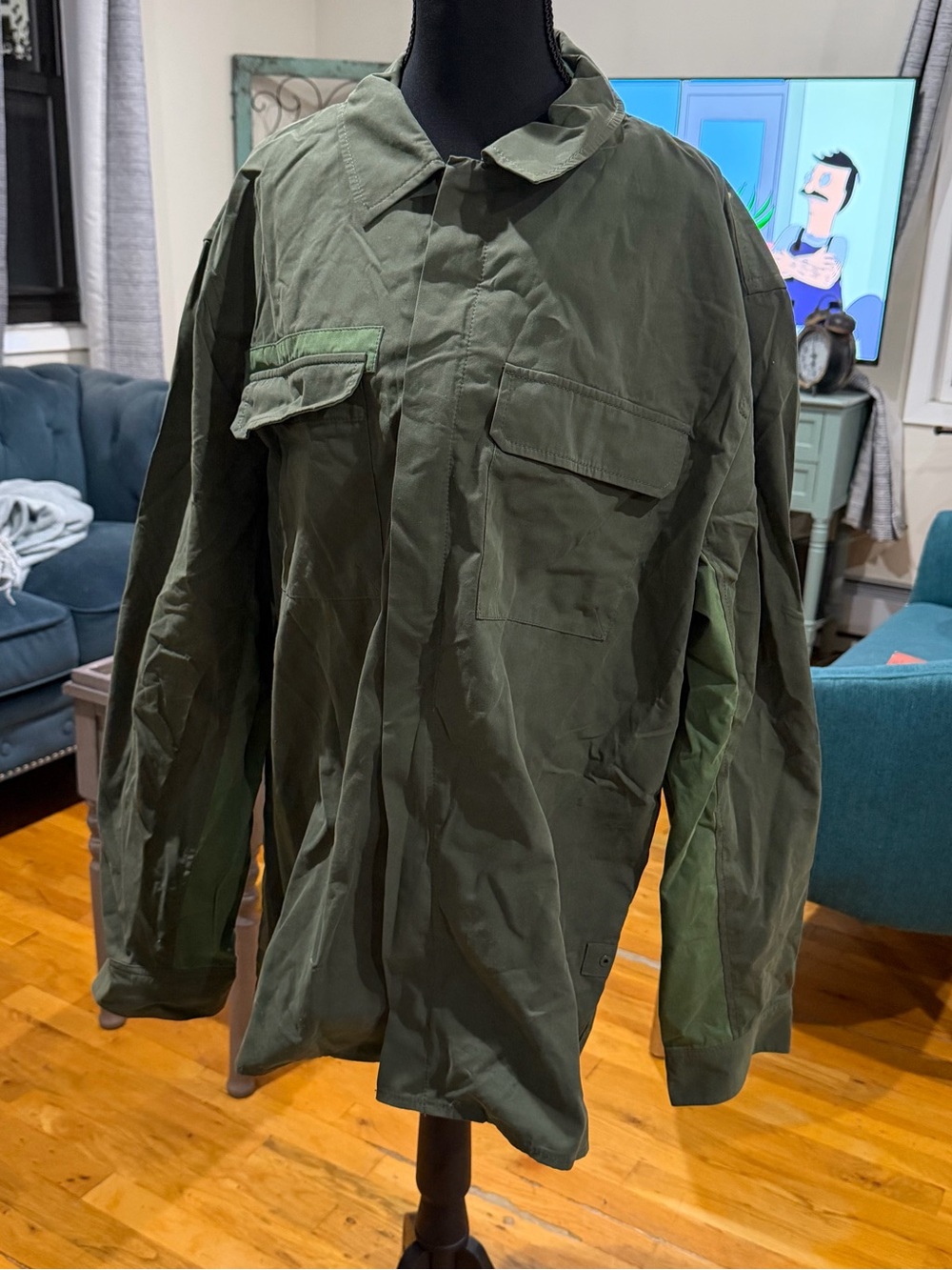 Men's Olive Green Military-Style Field Jacket SIMKHAI